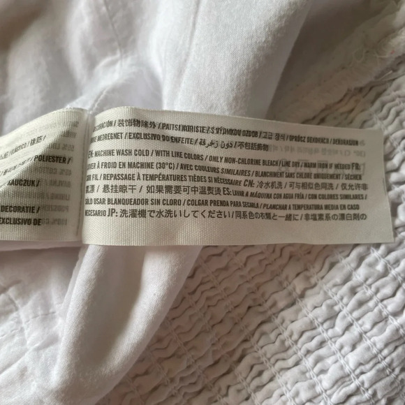 Abercrombie & Fitch Cropped Smocked Button White Cami Adjustable Size XL - Picture 13 of 13